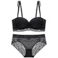 Sexy Underwire Gathered Lace Falbala Bra & Panty Sets [BRPY0045]