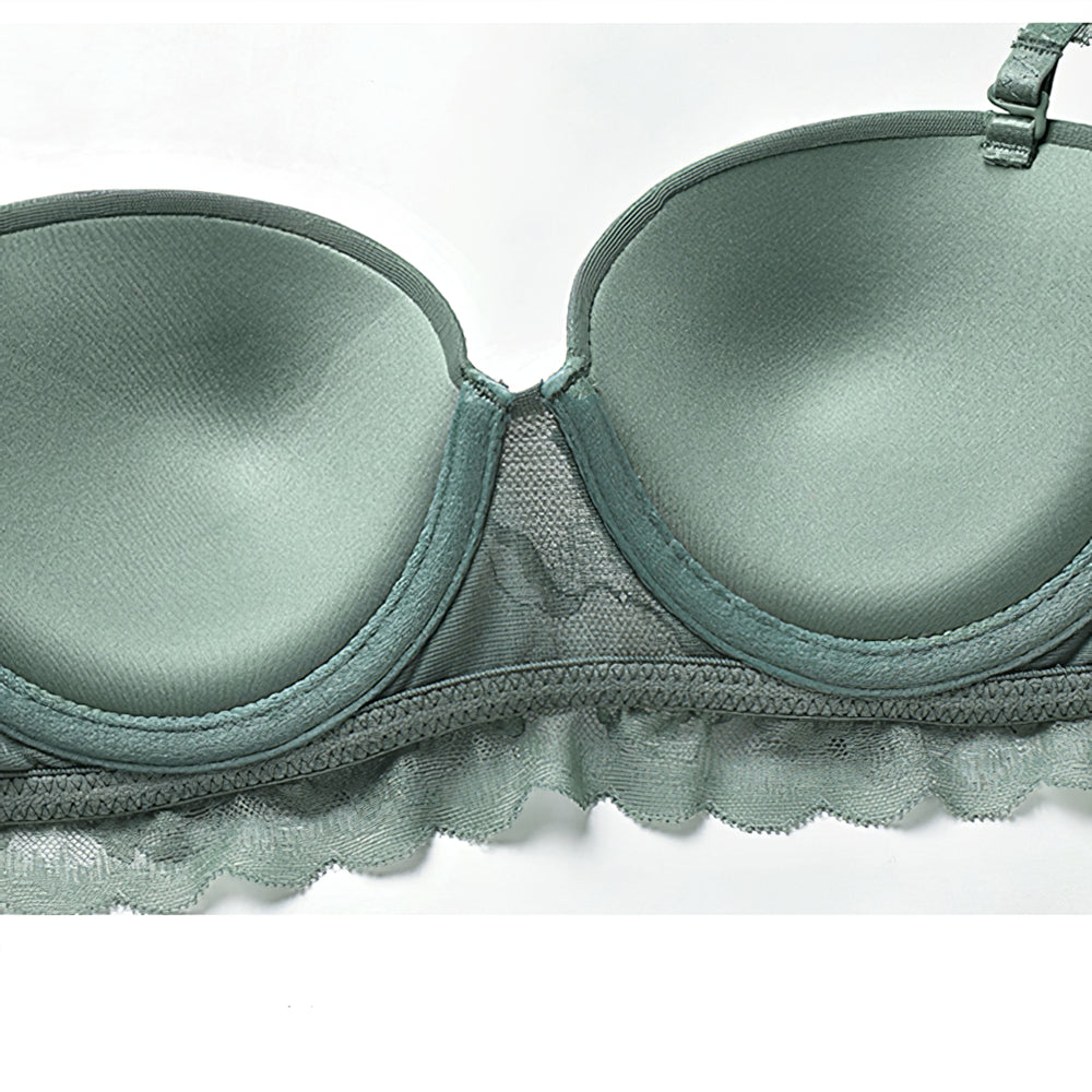 Sexy Underwire Gathered Lace Falbala Bra & Panty Sets [BRPY0045]