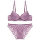 Sexy Underwire Gathered Lace Falbala Bra & Panty Sets [BRPY0046]