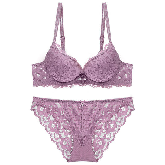 Sexy Underwire Gathered Lace Falbala Bra & Panty Sets [BRPY0046]