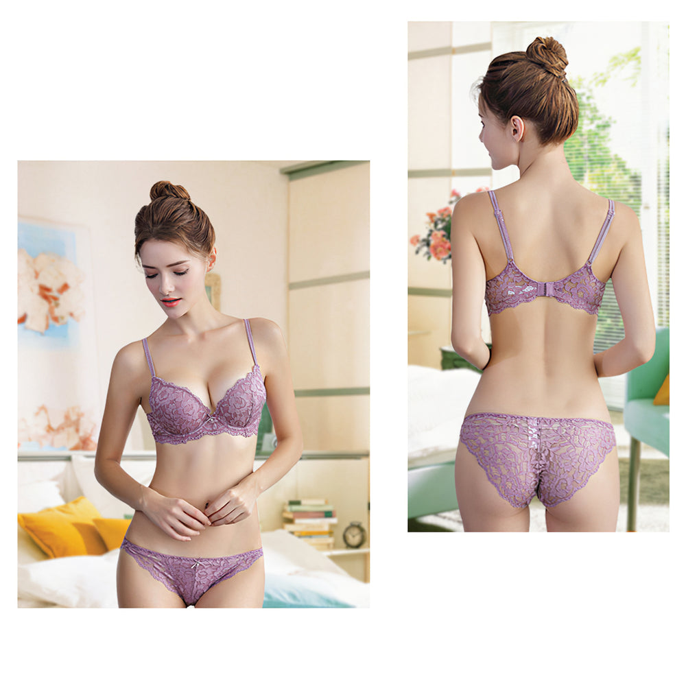 Sexy Underwire Gathered Lace Falbala Bra & Panty Sets [BRPY0046]