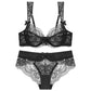 Sexy Underwire Breathable Lace Bow Bra & Panty Sets [BRPY0047]