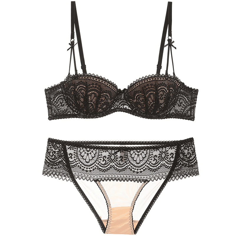 Sexy Underwire Breathable Push Up Lace Falbala Bra & Panty Sets [BRPY0049]