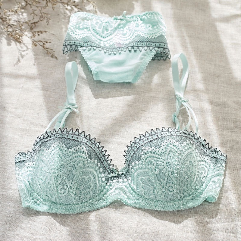 Sexy Underwire Breathable Push Up Lace Falbala Bra & Panty Sets [BRPY0049]