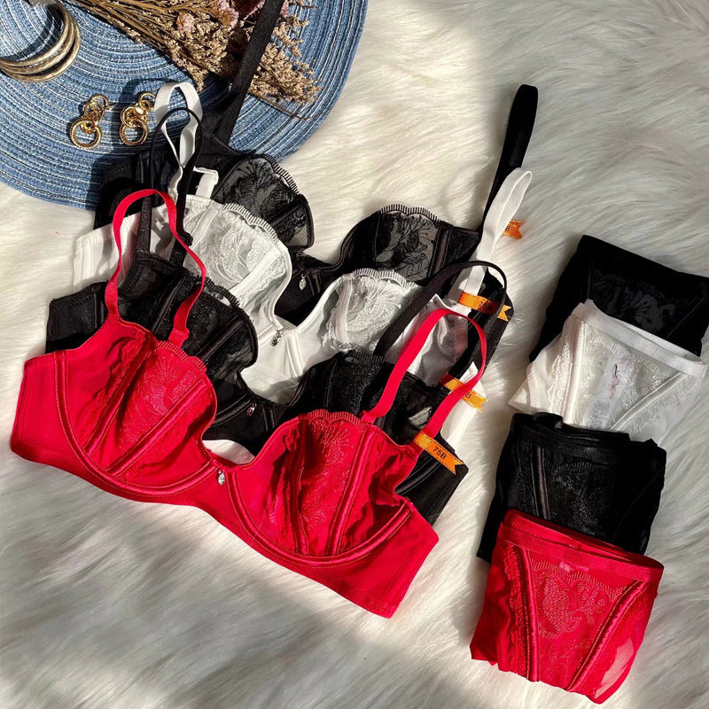 Sexy Underwire Breathable Push Up Lace Embroidery Bra & Panty Sets [BRPY0050]