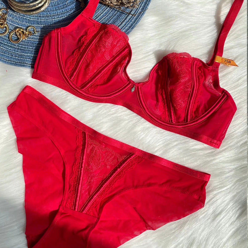 Sexy Underwire Breathable Push Up Lace Embroidery Bra & Panty Sets [BRPY0050]