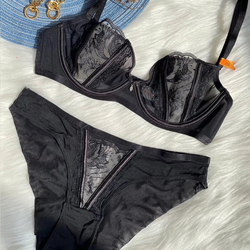 Sexy Underwire Breathable Push Up Lace Embroidery Bra & Panty Sets [BRPY0050]