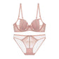 Sexy Underwire Breathable Push Up Lace Sheer Bra & Panty Sets [BRPY0051]
