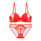 Sexy Underwire Breathable Push Up Lace Sheer Bra & Panty Sets [BRPY0051]