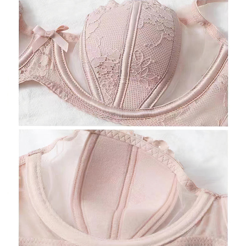 Sexy Underwire Breathable Push Up Lace Sheer Bra & Panty Sets [BRPY0051]