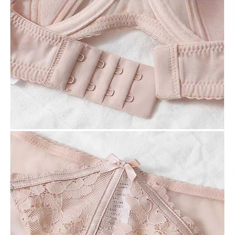 Sexy Underwire Breathable Push Up Lace Sheer Bra & Panty Sets [BRPY0051]