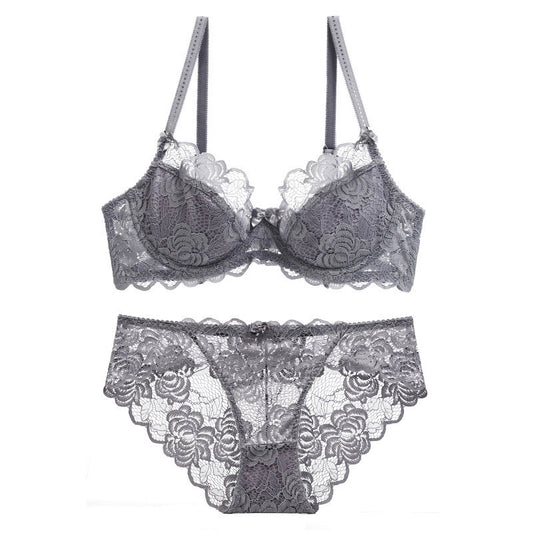 Sexy Underwire Breathable Push Up Lace Falbala Embroidery Bra & Panty Sets [BRPY0052]