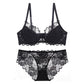Sexy Underwire Breathable Push Up Lace Falbala Embroidery Bra & Panty Sets [BRPY0052]