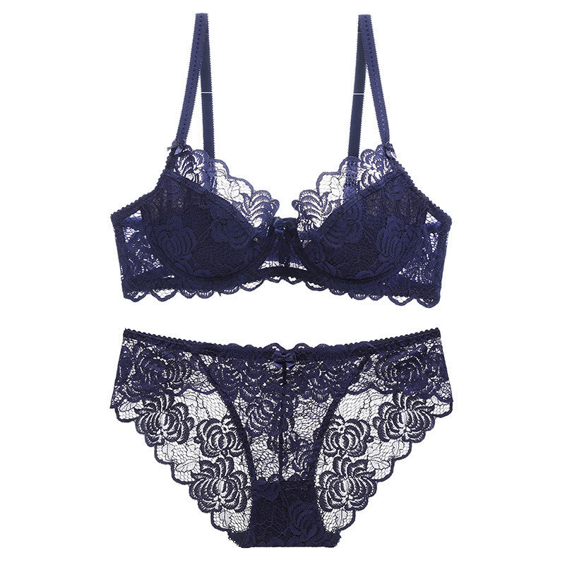 Sexy Underwire Breathable Push Up Lace Falbala Embroidery Bra & Panty Sets [BRPY0052]