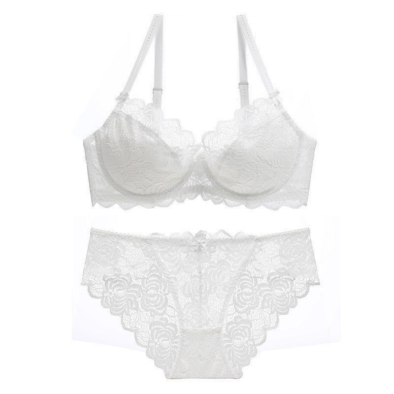Sexy Underwire Breathable Push Up Lace Falbala Embroidery Bra & Panty Sets [BRPY0052]