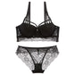 Sexy Underwire Gathered Lace Embroidery Bra & Panty Sets [BRPY0053]