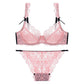 Sexy Underwire Breathable Lace Bow Falbala Bra & Panty Sets [BRPY0055]