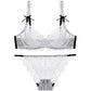 Sexy Underwire Breathable Lace Bow Falbala Bra & Panty Sets [BRPY0055]