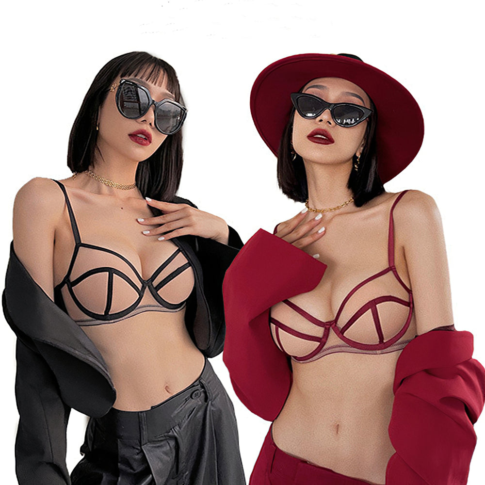 Sexy Soft Wire Breathable Push Up Sheer Bra & Panty Sets [BRPY0056]