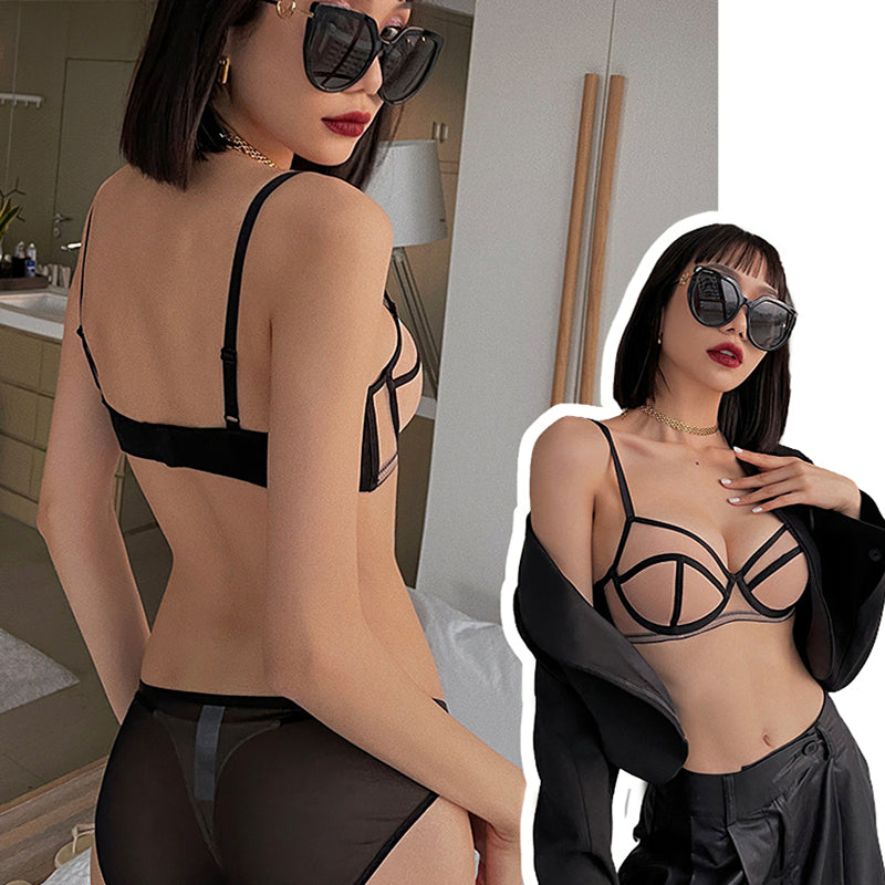 Sexy Soft Wire Breathable Push Up Sheer Bra & Panty Sets [BRPY0056]