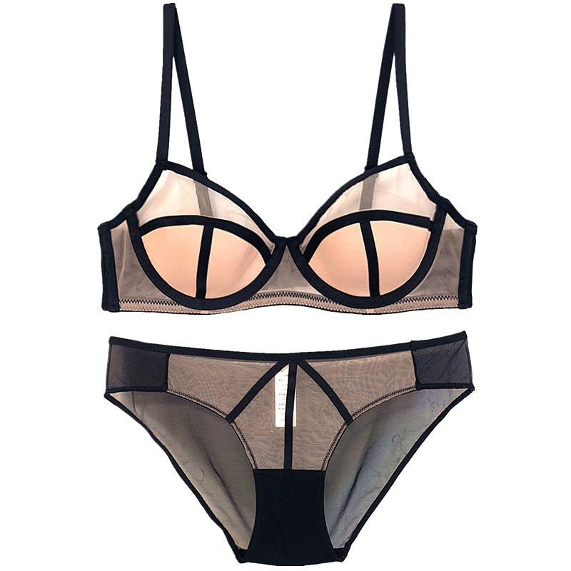 Sexy Soft Wire Breathable Push Up Sheer Bra & Panty Sets [BRPY0056]