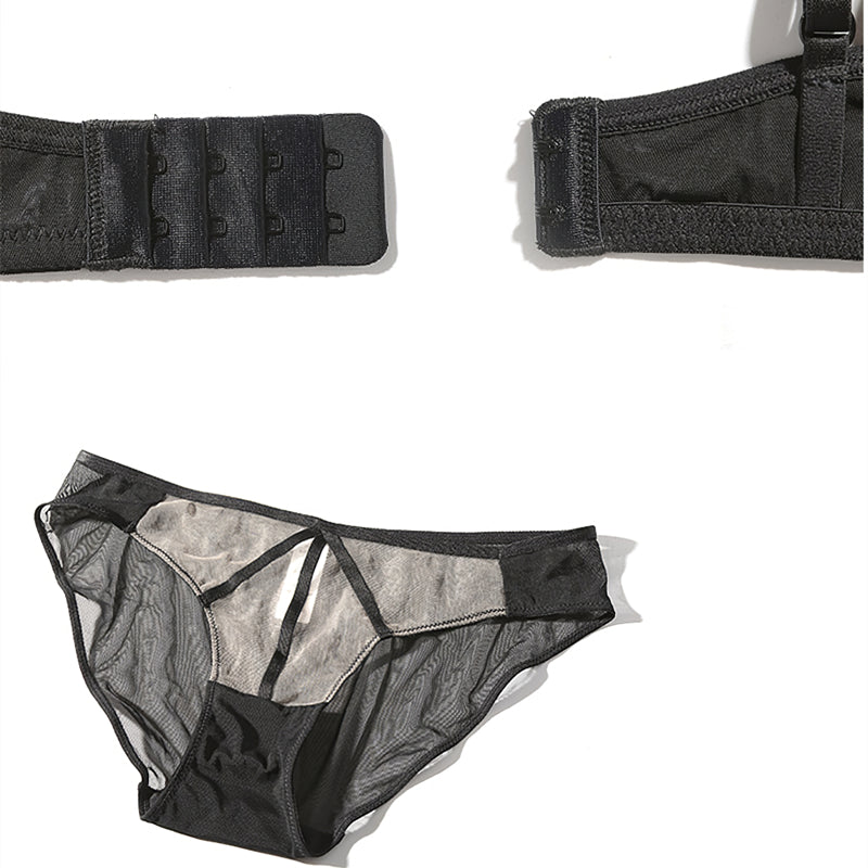Sexy Soft Wire Breathable Push Up Sheer Bra & Panty Sets [BRPY0056]