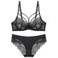 Sexy Underwire Breathable Gathered Lace Bra & Panty Sets [BRPY0057]