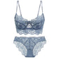 Sexy Underwire Breathable Gathered Lace Falbala Longline Bra & Panty Sets [BRPY0061]