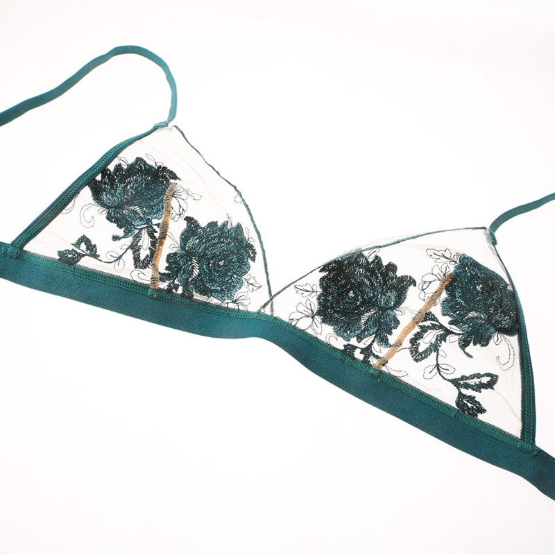 Sexy Wireless Breathable Lace Embroidery Bra & Panty Sets [BRPY0063]