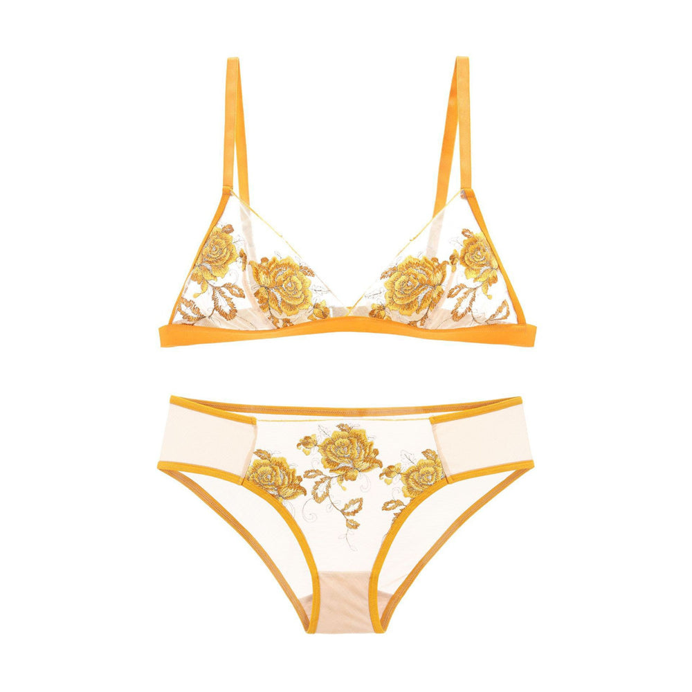 Sexy Wireless Breathable Lace Embroidery Bra & Panty Sets [BRPY0063]