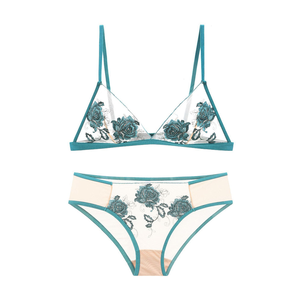 Sexy Wireless Breathable Lace Embroidery Bra & Panty Sets [BRPY0063]