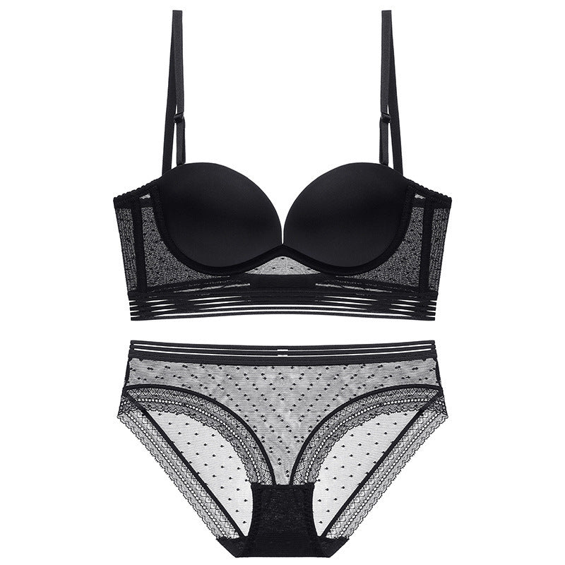 Sexy Soft Wire Seamless Lace Mesh Bra & Panty Sets [BRPY0066]