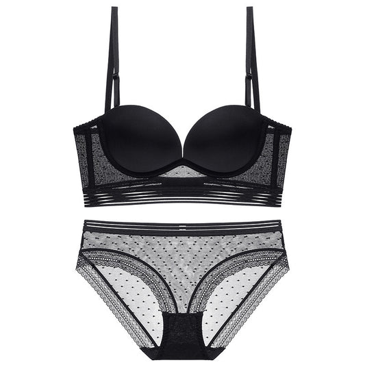 Sexy Soft Wire Seamless Lace Mesh Bra & Panty Sets [BRPY0066]