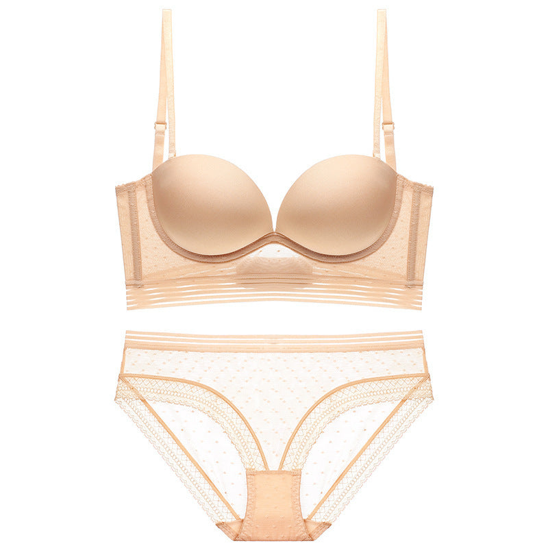 Sexy Soft Wire Seamless Lace Mesh Bra & Panty Sets [BRPY0066]