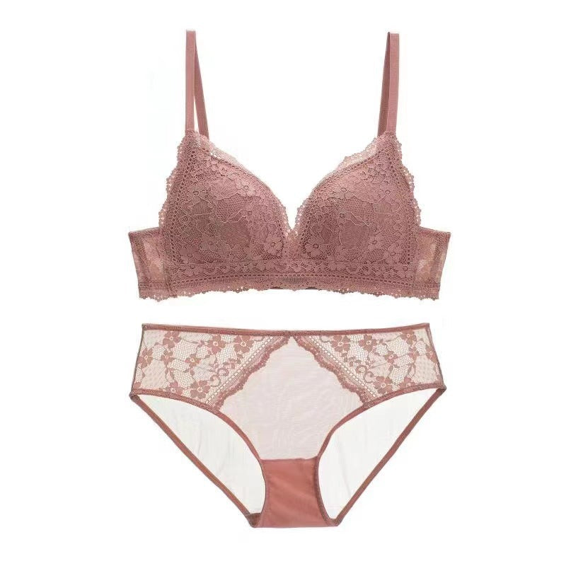 Sexy Wireless Push Up Lace Falbala Bra & Panty Sets [BRPY0068]