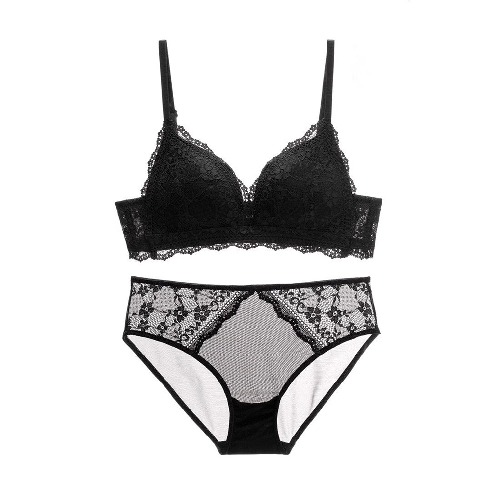Sexy Wireless Push Up Lace Falbala Bra & Panty Sets [BRPY0068]