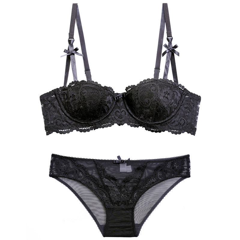 Sexy Underwire Push Up Lace Bow Bra & Panty Sets [BRPY0071]