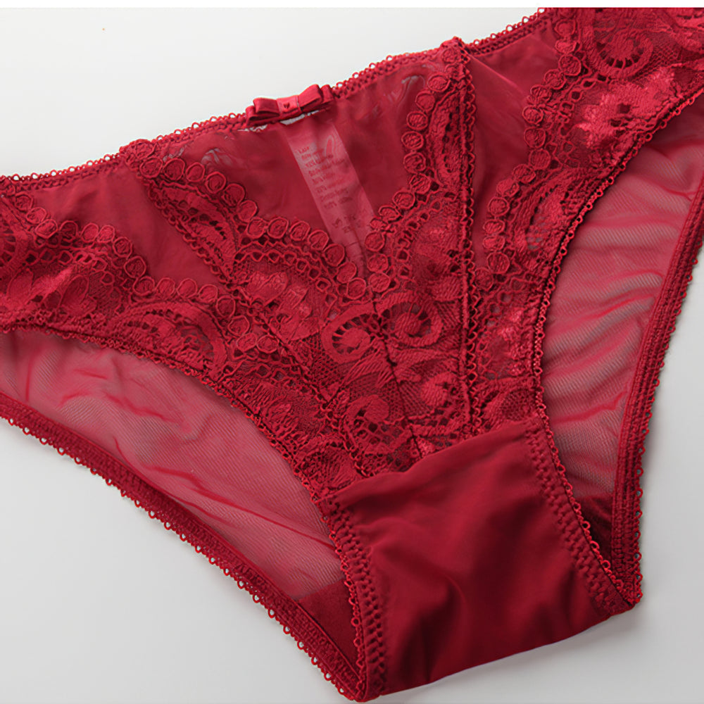 Sexy Underwire Push Up Lace Bow Bra & Panty Sets [BRPY0071]