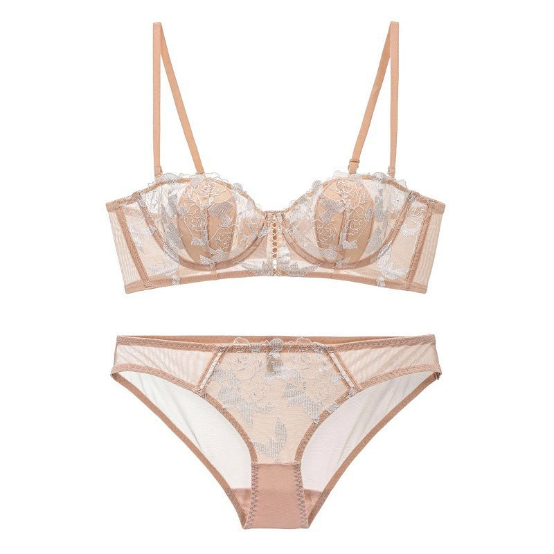 Sexy Soft Wire Push Up Lace Embroidery Bra & Panty Sets [BRPY0073]