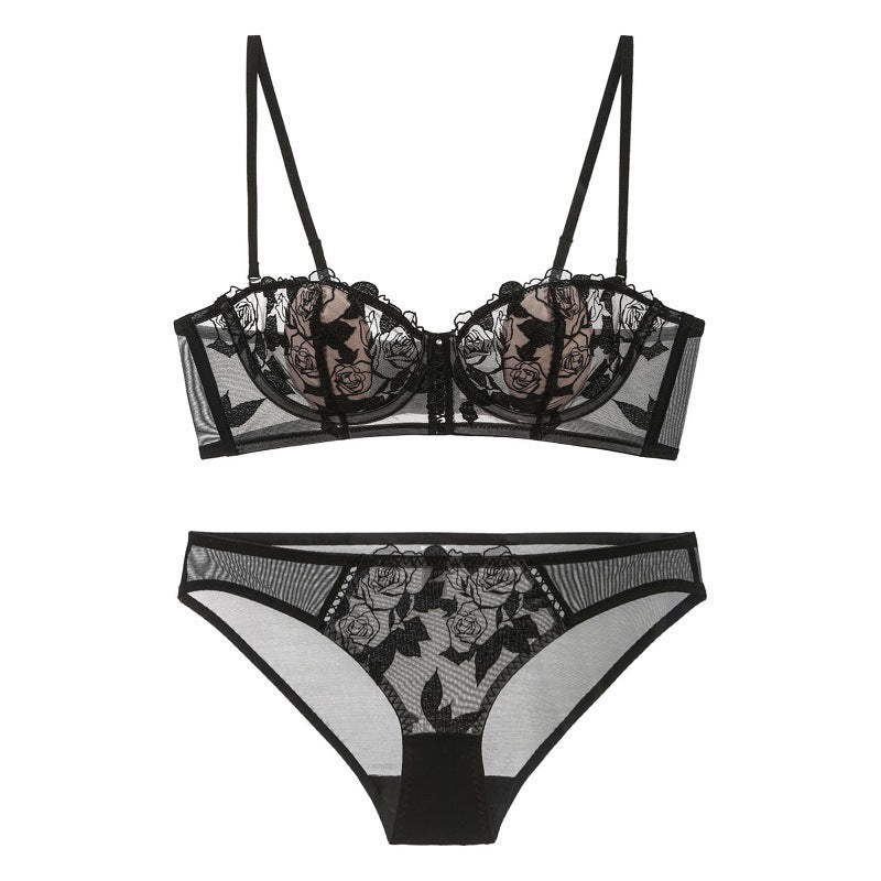 Sexy Soft Wire Push Up Lace Embroidery Bra & Panty Sets [BRPY0073]