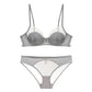 Sexy Soft Wire Breathable Lace Sheer Bra & Panty Sets [BRPY0077]