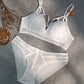 Sexy Wireless Gathered Lace Up Bra & Panty Sets [BRPY0078]