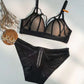 Sexy Wireless Gathered Lace Up Bra & Panty Sets [BRPY0078]