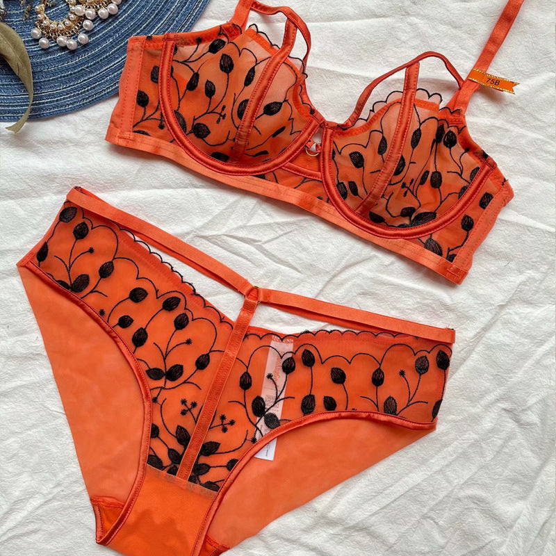 Sexy Underwire Breathable Lace Sheer Bra & Panty Sets [BRPY0085]