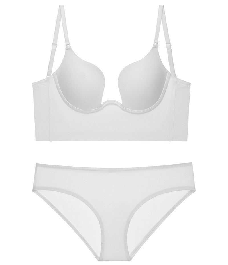 Sexy Underwire Seamless Gathered Longline Bra & Panty Sets [BRPY0086]