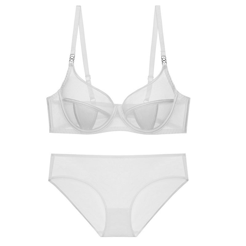 Sexy Soft Wire Breathable Lace Sheer Bra & Panty Sets [BRPY0089]
