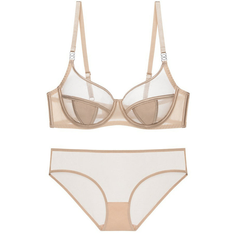 Sexy Soft Wire Breathable Lace Sheer Bra & Panty Sets [BRPY0089]
