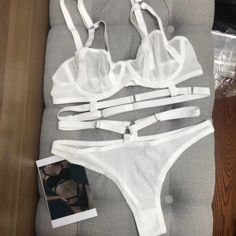 Sexy Underwire Breathable Lace Up Bra & Panty Sets [BRPY0091]