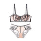 Sexy Soft Wire Gathered Lace Embroidery Bra & Panty Sets [BRPY0092]
