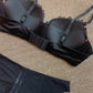 Sexy Underwire Gathered Lace Embroidery Bra & Panty Sets [BRPY0094]